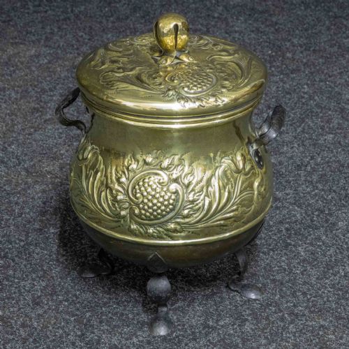 ARTS AND CRAFTS BRASS LOG BIN - ADDITIONAL PHOTO 1