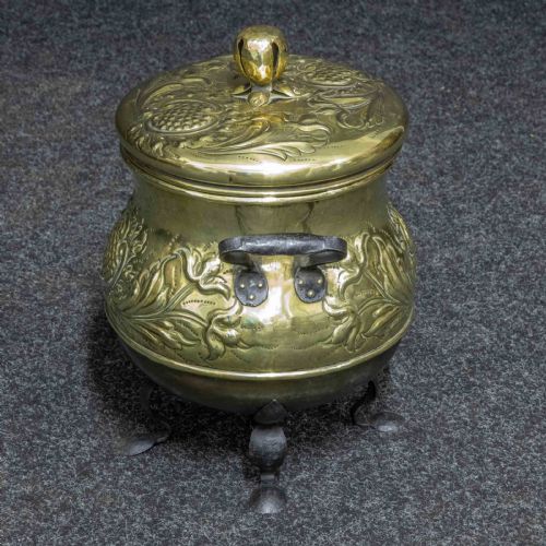 ARTS AND CRAFTS BRASS LOG BIN - ADDITIONAL PHOTO 2