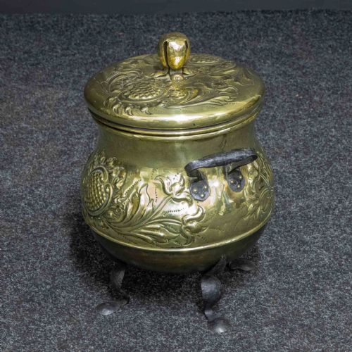 ARTS AND CRAFTS BRASS LOG BIN - ADDITIONAL PHOTO 3