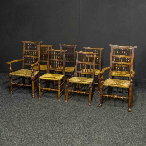 set of eight country chairs - CATEGORY: ANTIQUE CHAIRS - DATED 19TH CENTURY