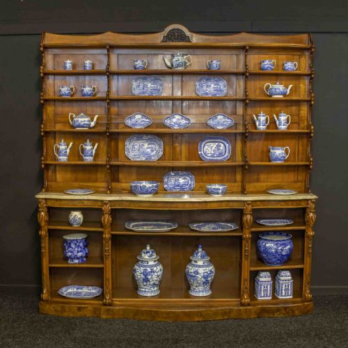 VICTORIAN WALNUT DISPLAY BOOKCASE - ADDITIONAL PHOTO 3