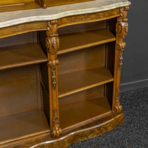 VICTORIAN WALNUT DISPLAY BOOKCASE - ADDITIONAL PHOTO 7