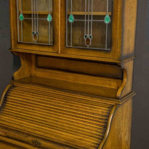 EDWARDIAN ROLL TOP BOOKCASE - ADDITIONAL PHOTO 5