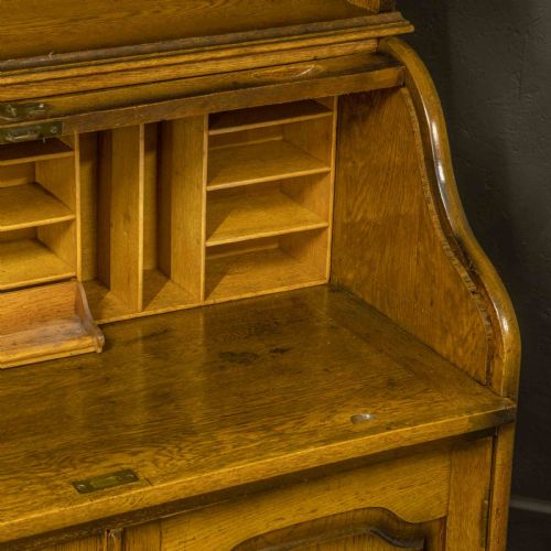 EDWARDIAN ROLL TOP BOOKCASE - ADDITIONAL PHOTO 7