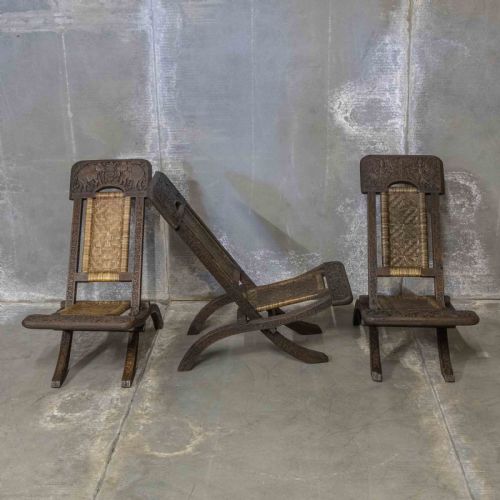 SET OF THREE BURMESE FOLDING CHAIRS - ADDITIONAL PHOTO 1