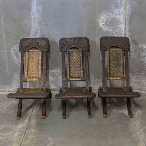 SET OF THREE BURMESE FOLDING CHAIRS - ADDITIONAL PHOTO 2