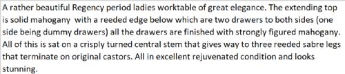 REGENCY LADIES WORKTABLE - ADDITIONAL PHOTO 17