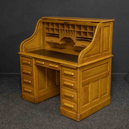 EARLY 20TH CENTURY OAK ROLL TOP DESK - ADDITIONAL PHOTO 7
