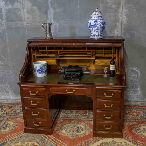 SCOTCH MAHOGANY ROLL TOP DESK - ADDITIONAL PHOTO 11