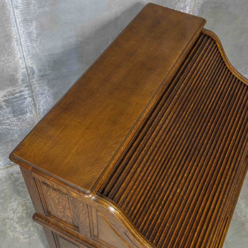 EDWARDIAN OAK ROLL TOP DESK - ADDITIONAL PHOTO 20