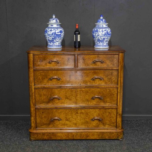 VICTORIAN BURR WALNUT CHEST - ADDITIONAL PHOTO 2