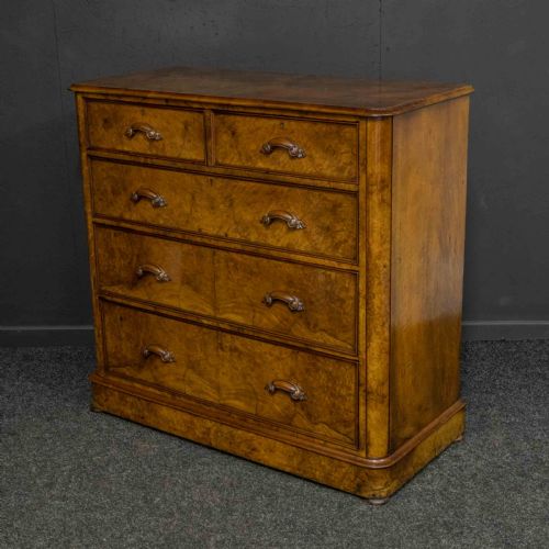 VICTORIAN BURR WALNUT CHEST - ADDITIONAL PHOTO 4