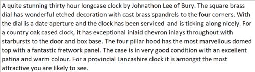 GEORGIAN LONGCASE CLOCK - ADDITIONAL PHOTO 14