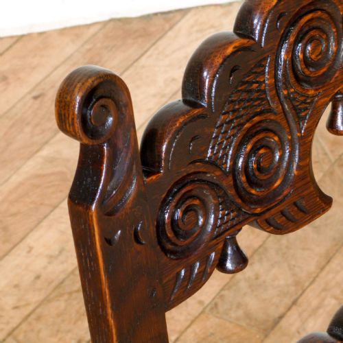 SET OF SIX DERBYSHIRE STYLE OAK CHAIRS - ADDITIONAL PHOTO 4