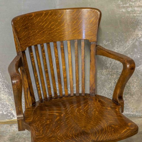 EDWARDIAN OAK SWIVEL CHAIR - ADDITIONAL PHOTO 8