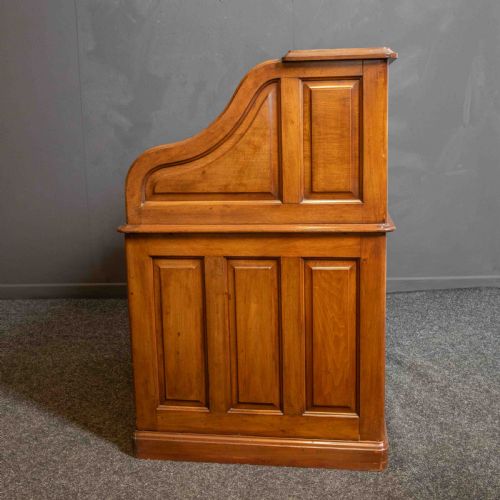 EDWARDIAN WALNUT ROLL TOP DESK - ADDITIONAL PHOTO 2