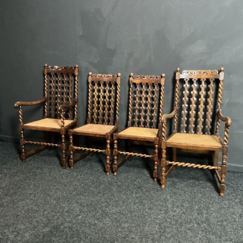 SET OF JACOBEAN STYLE CHAIRS - ADDITIONAL PHOTO 1