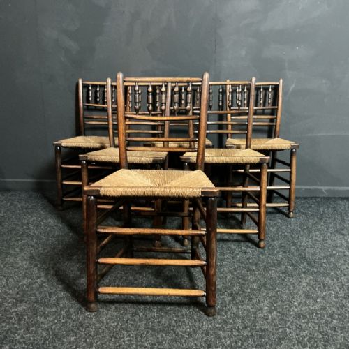 SET OF 6 ANTIQUE COUNTRY CHAIRS - ADDITIONAL PHOTO 2