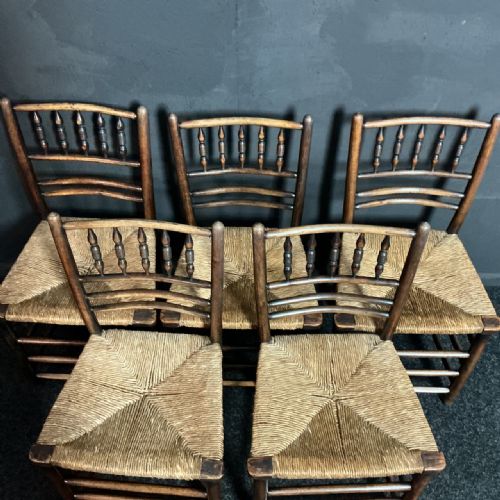 SET OF 6 ANTIQUE COUNTRY CHAIRS - ADDITIONAL PHOTO 5