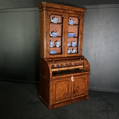 ANTIQUE CYLINDER BOOKCASE - ADDITIONAL PHOTO 2