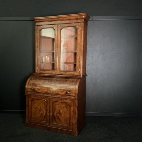 ANTIQUE CYLINDER BOOKCASE - ADDITIONAL PHOTO 4
