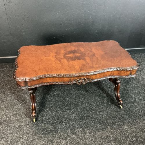 VICTORIAN BURR WALNUT COFFEE TABLE - ADDITIONAL PHOTO 3