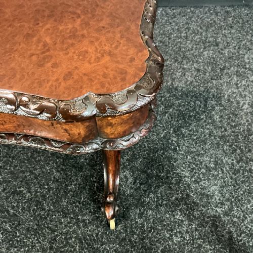 VICTORIAN BURR WALNUT COFFEE TABLE - ADDITIONAL PHOTO 4