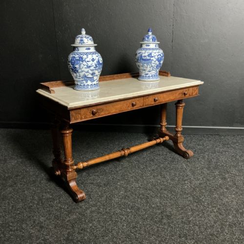 VICTORIAN BURR WALNUT SIDE TABLE - ADDITIONAL PHOTO 1