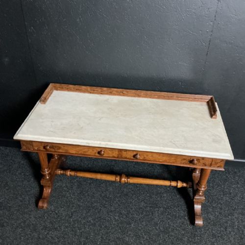 VICTORIAN BURR WALNUT SIDE TABLE - ADDITIONAL PHOTO 3