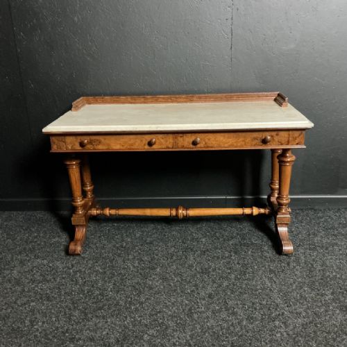 VICTORIAN BURR WALNUT SIDE TABLE - ADDITIONAL PHOTO 4