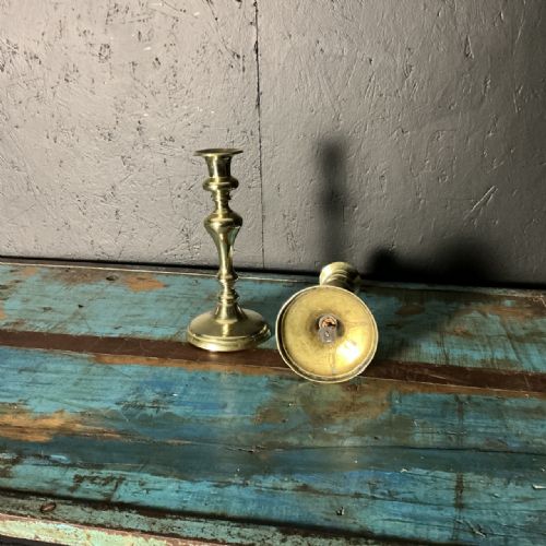 PAIR OF BRASS CANDLESTICKS - ADDITIONAL PHOTO 3