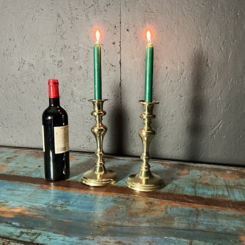 PAIR OF BRASS CANDLESTICKS - ADDITIONAL PHOTO 4
