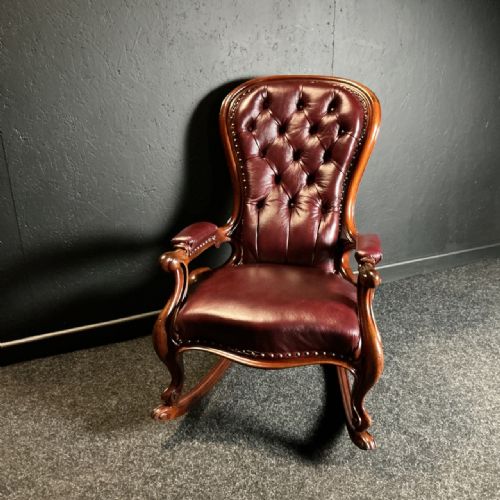 VICTORIAN MAHOGANY ROCKING CHAIR - ADDITIONAL PHOTO 4