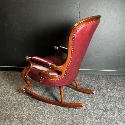 VICTORIAN MAHOGANY ROCKING CHAIR - ADDITIONAL PHOTO 5