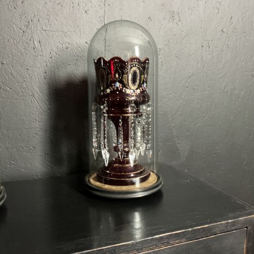 PAIR OF VICTORIAN RUBY LUSTRES - ADDITIONAL PHOTO 2