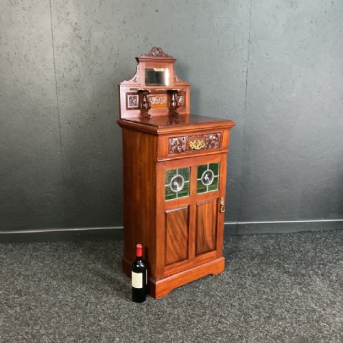 ANTIQUE MAHOGANY MUSIC CABINET - ADDITIONAL PHOTO 1