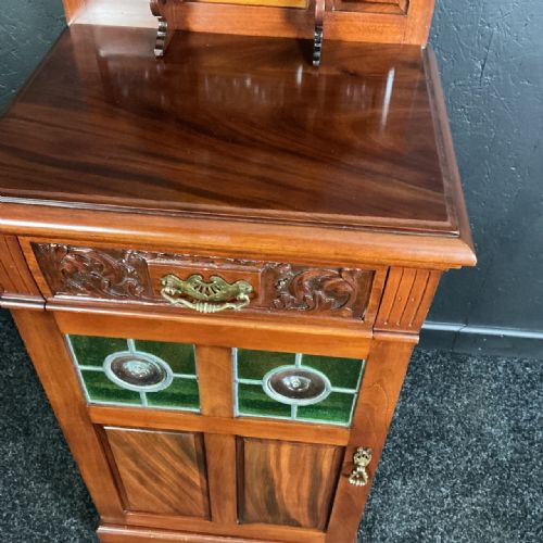 ANTIQUE MAHOGANY MUSIC CABINET - ADDITIONAL PHOTO 3