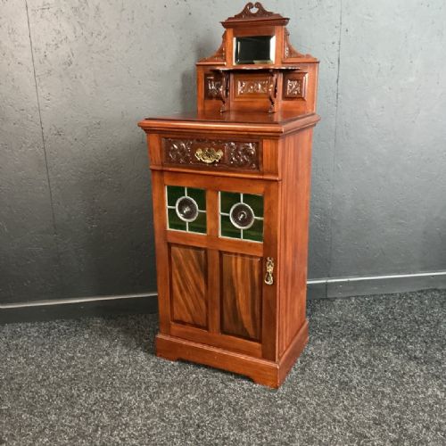 ANTIQUE MAHOGANY MUSIC CABINET - ADDITIONAL PHOTO 4