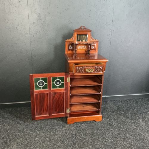 ANTIQUE MAHOGANY MUSIC CABINET - ADDITIONAL PHOTO 5
