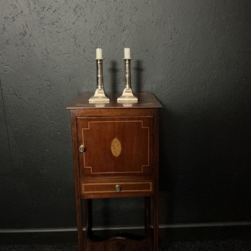 GEORGIAN GUN METAL CANDLESTICKS - ADDITIONAL PHOTO 1
