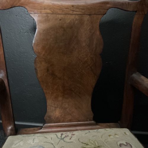 GEORGE 1ST LARGE WALNUT ARMCHAIR - ADDITIONAL PHOTO 4