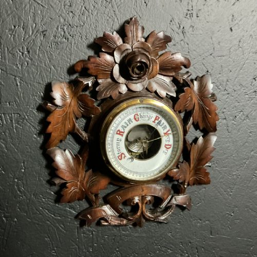 ANTIQUE BLACK FOREST STYLE BAROMETER - ADDITIONAL PHOTO 1