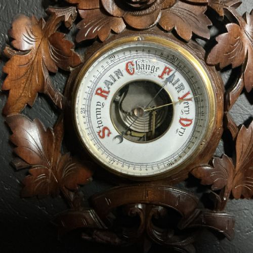 ANTIQUE BLACK FOREST STYLE BAROMETER - ADDITIONAL PHOTO 2