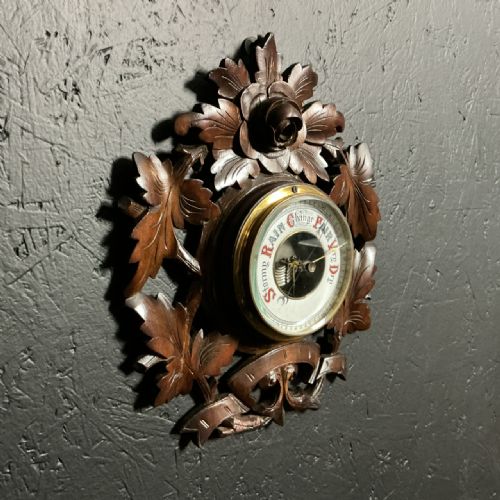 ANTIQUE BLACK FOREST STYLE BAROMETER - ADDITIONAL PHOTO 3