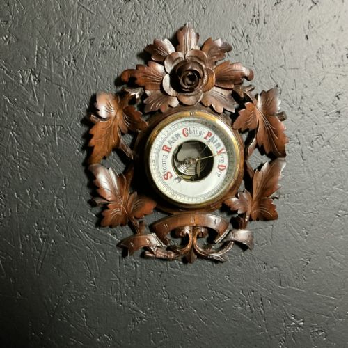 ANTIQUE BLACK FOREST STYLE BAROMETER - ADDITIONAL PHOTO 4