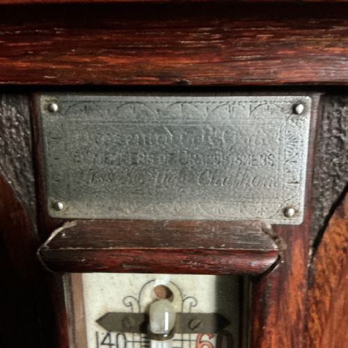 EDWARDIAN OAK BAROMETER - ADDITIONAL PHOTO 3