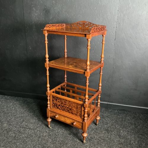 Victorian Burr Walnut Whatnot