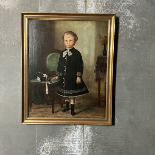Victorian Oil on Canvas of Young Lady