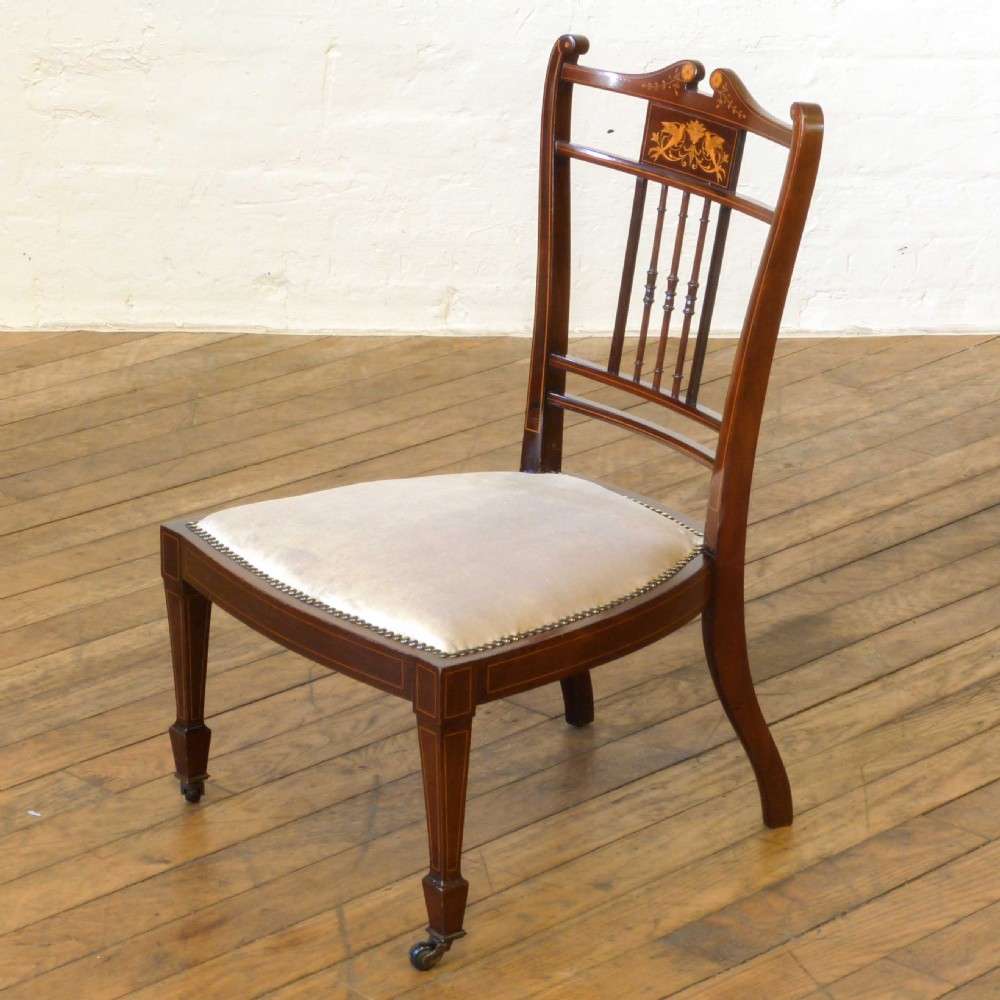 Edwardian Mahogany Low Chair View VIII