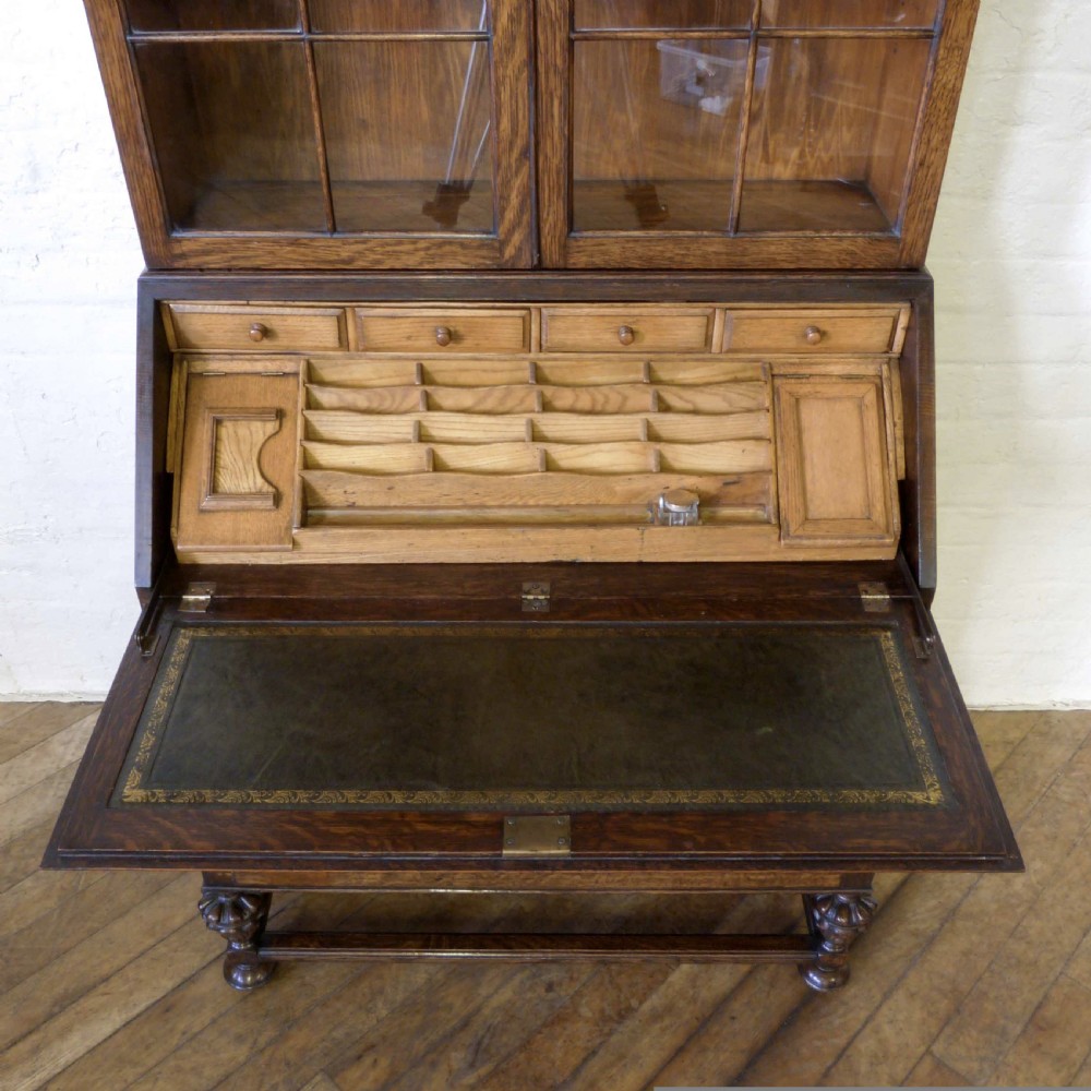 Oak Bureau Bookcase View IX